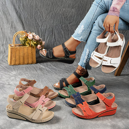 Large Size Peep Toe Roman Sandals for Women