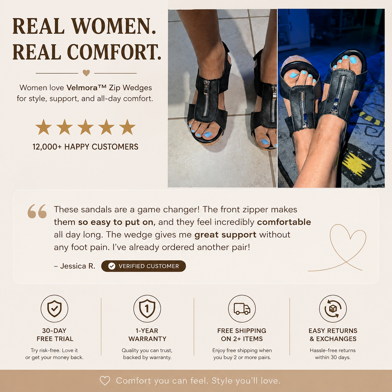 Velmora™ Zip Wedges