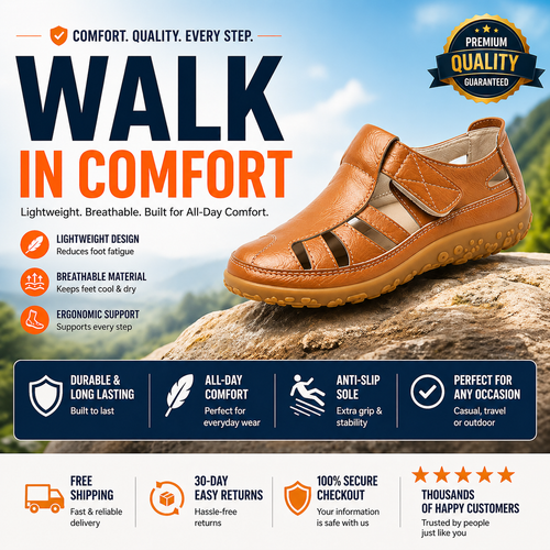 Summer Casual Velcro Leather Comfort Shoes