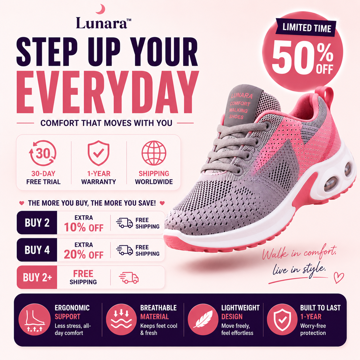 Lunara™ Walking Shoes