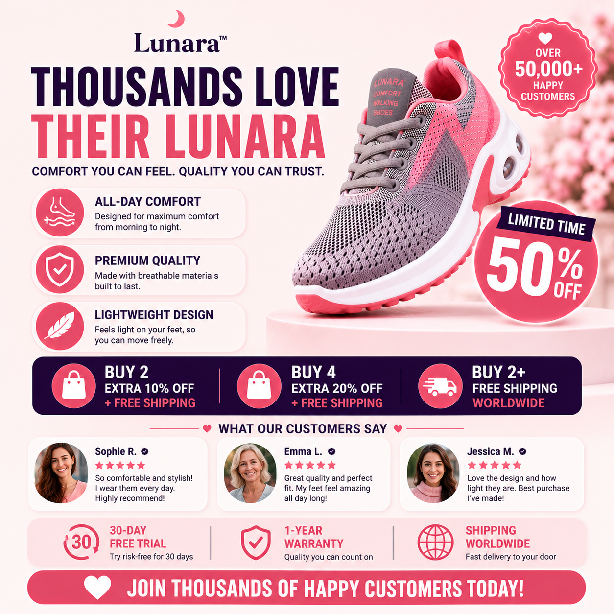 Lunara™ Walking Shoes