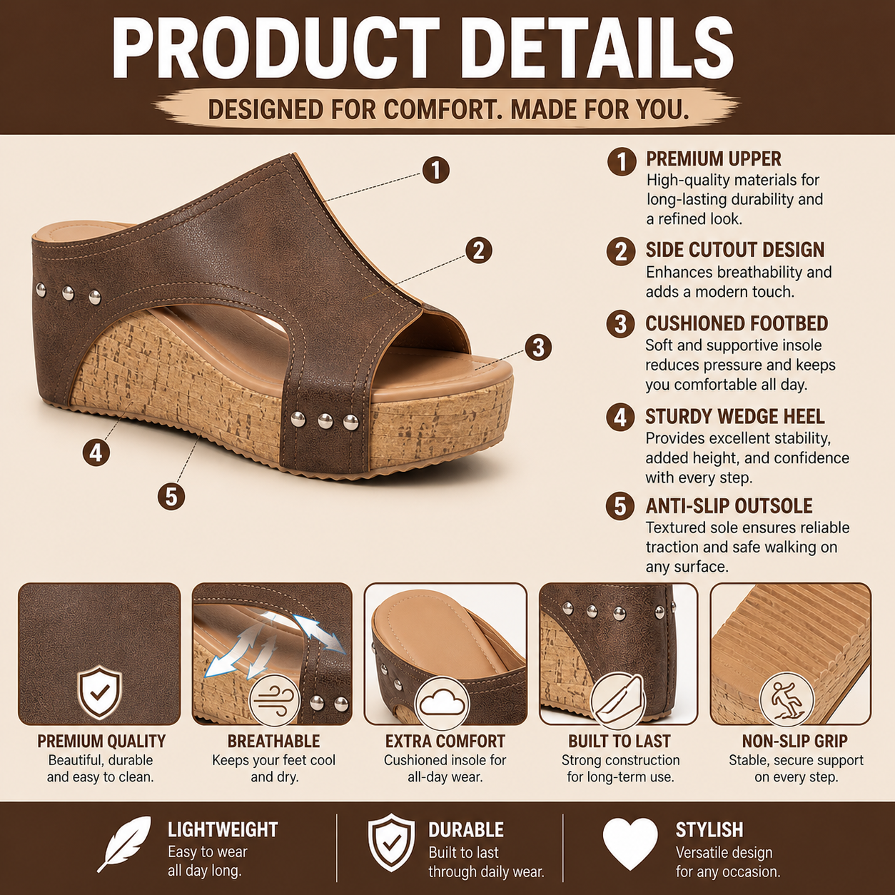 CloudCush™ Orthopedic Wedge Slides