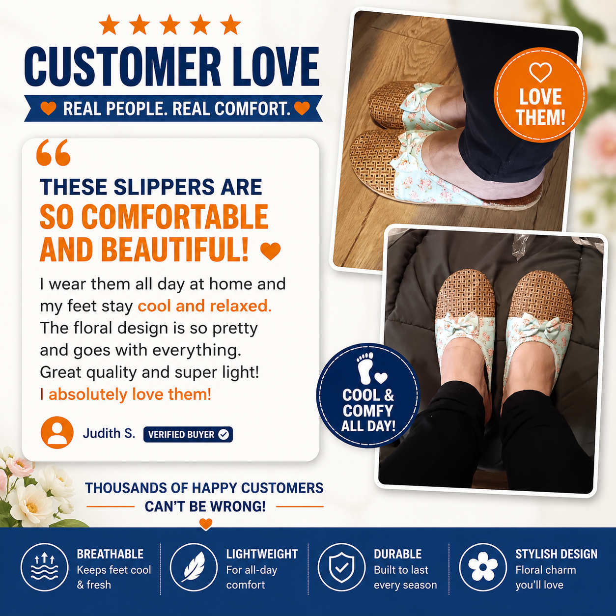 FloraLoom™ Cooling Slippers