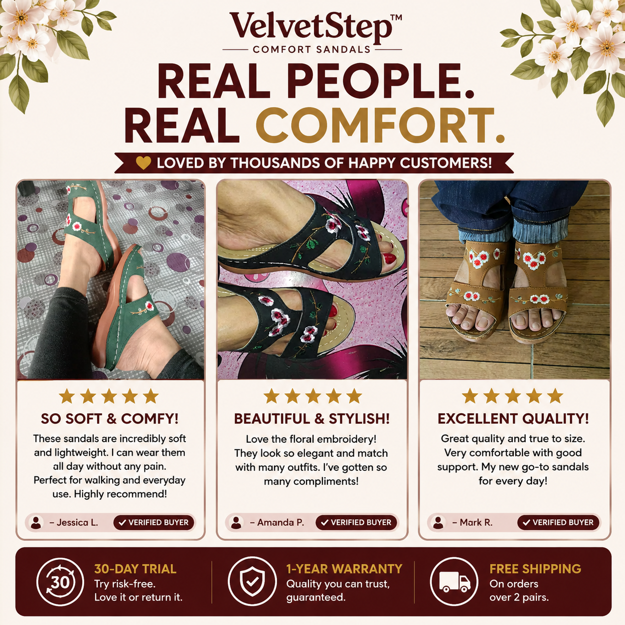 VelvetStep™ Comfort Sandals