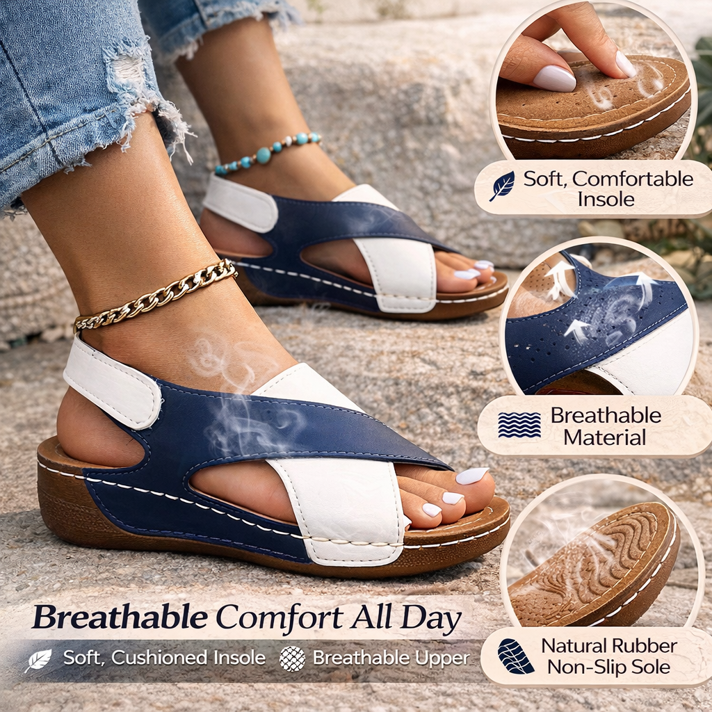 NVB™ Essential Cross Strap Wedge Sandals