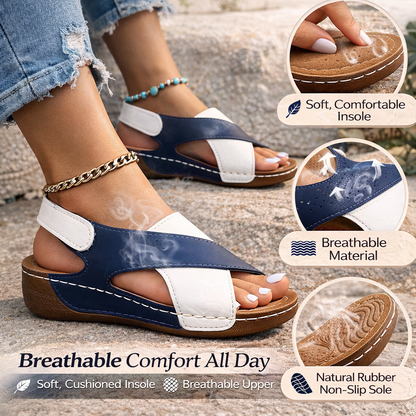 NVB™ Essential Cross Strap Wedge Sandals