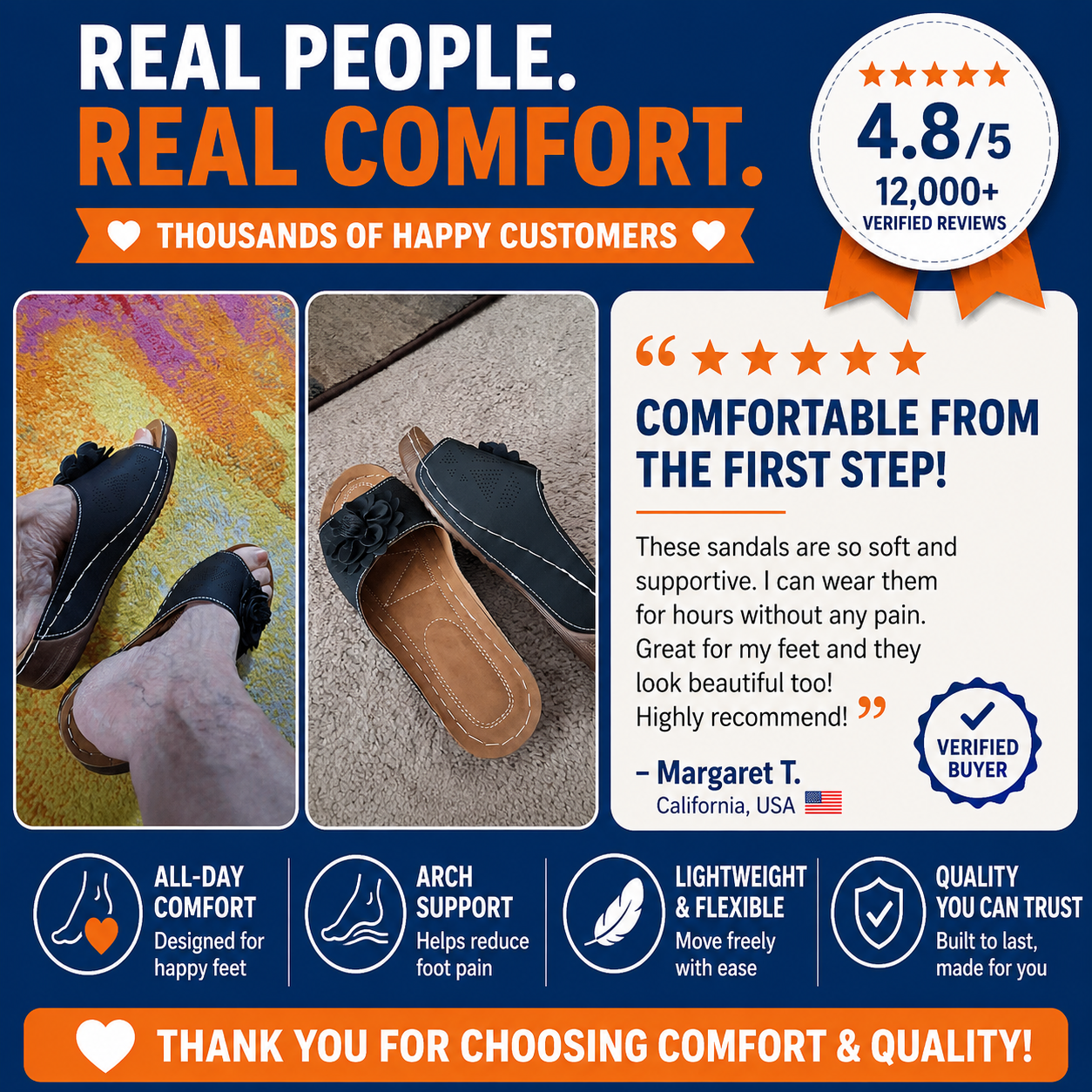 PetalWalk™ Orthopedic Sandals