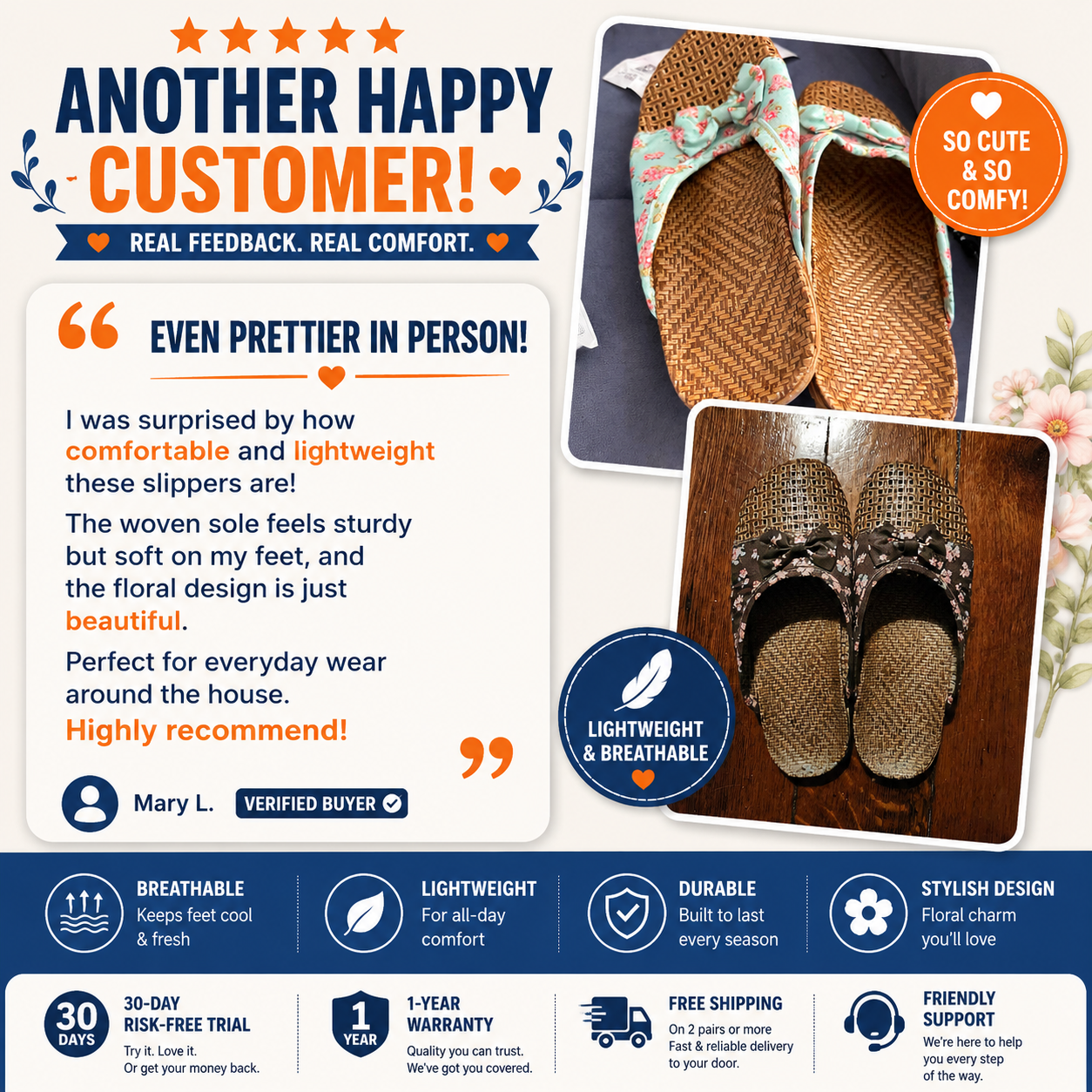 FloraLoom™ Cooling Slippers