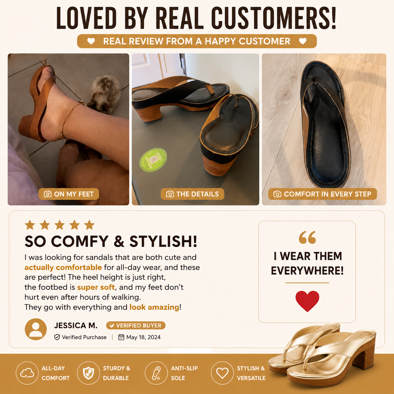 LunaLift™ Comfort Heel Sandals