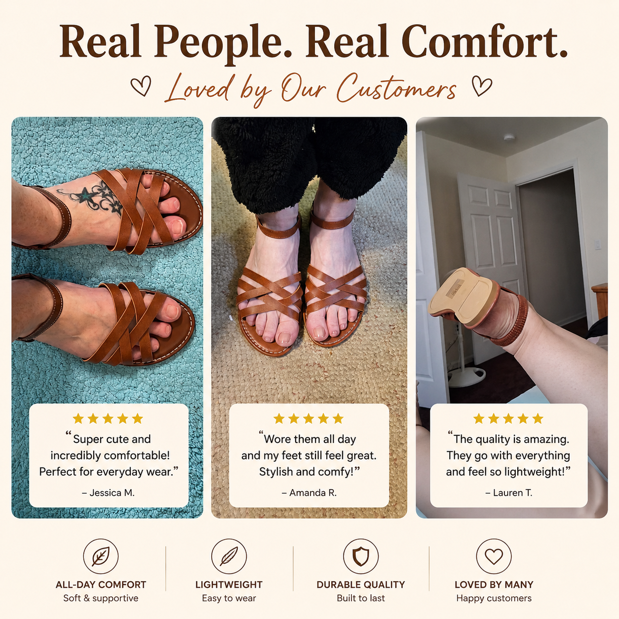 Elara™ Cross Strap Comfort Sandals.