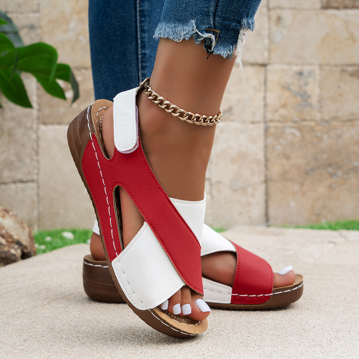NVB™ Essential Cross Strap Wedge Sandals