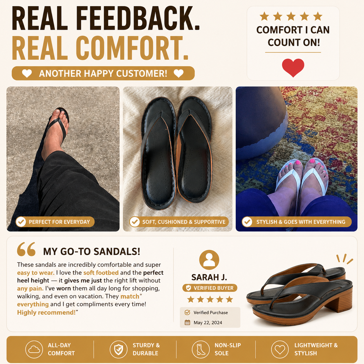 LunaLift™ Comfort Heel Sandals