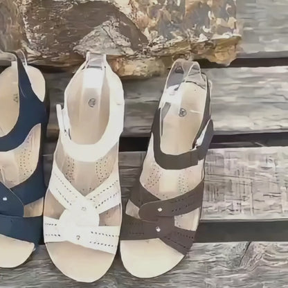 Orthopedic Wedge Sandals – All-Day Comfort, Arch Support & Adjustable Fit